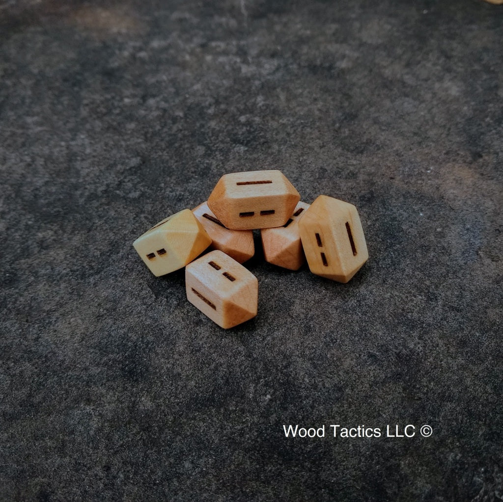 Custom Barrell D4's made from maple with Chi Symbols