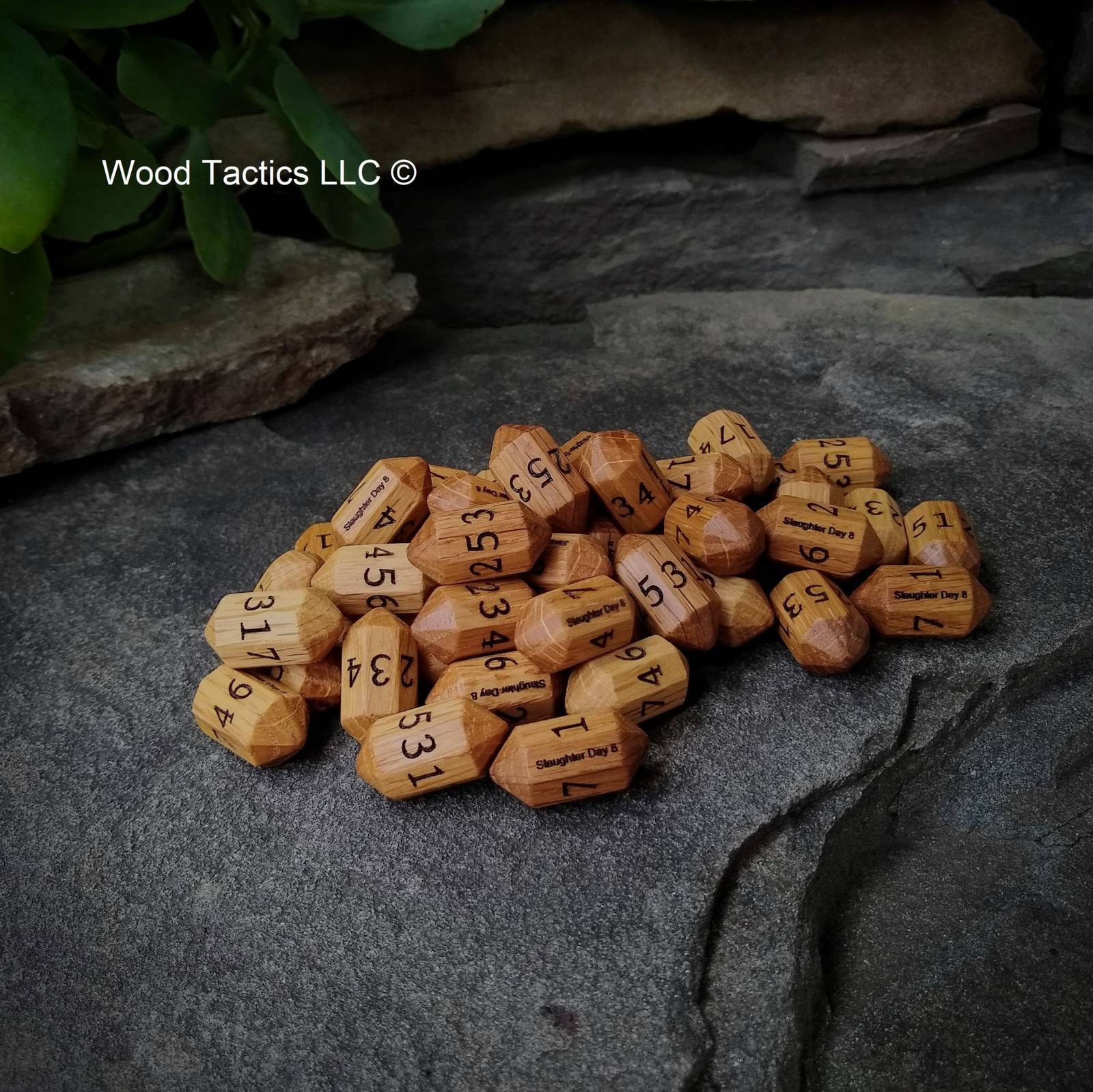 Made from White Oak Hardwood, these custom Barrell D8's are made for the Slaughter Day 8 Tournament.