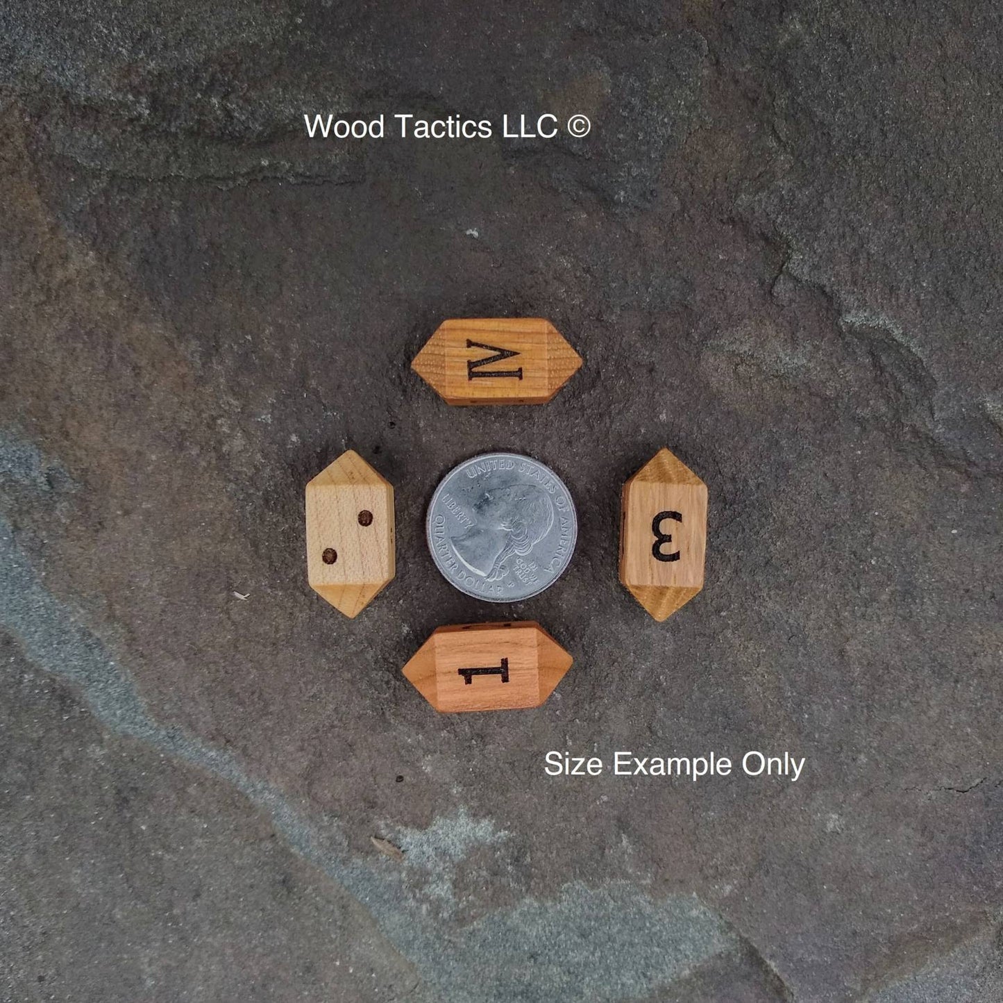 D4/D2 Barrel Dice, Cherry Hardwood