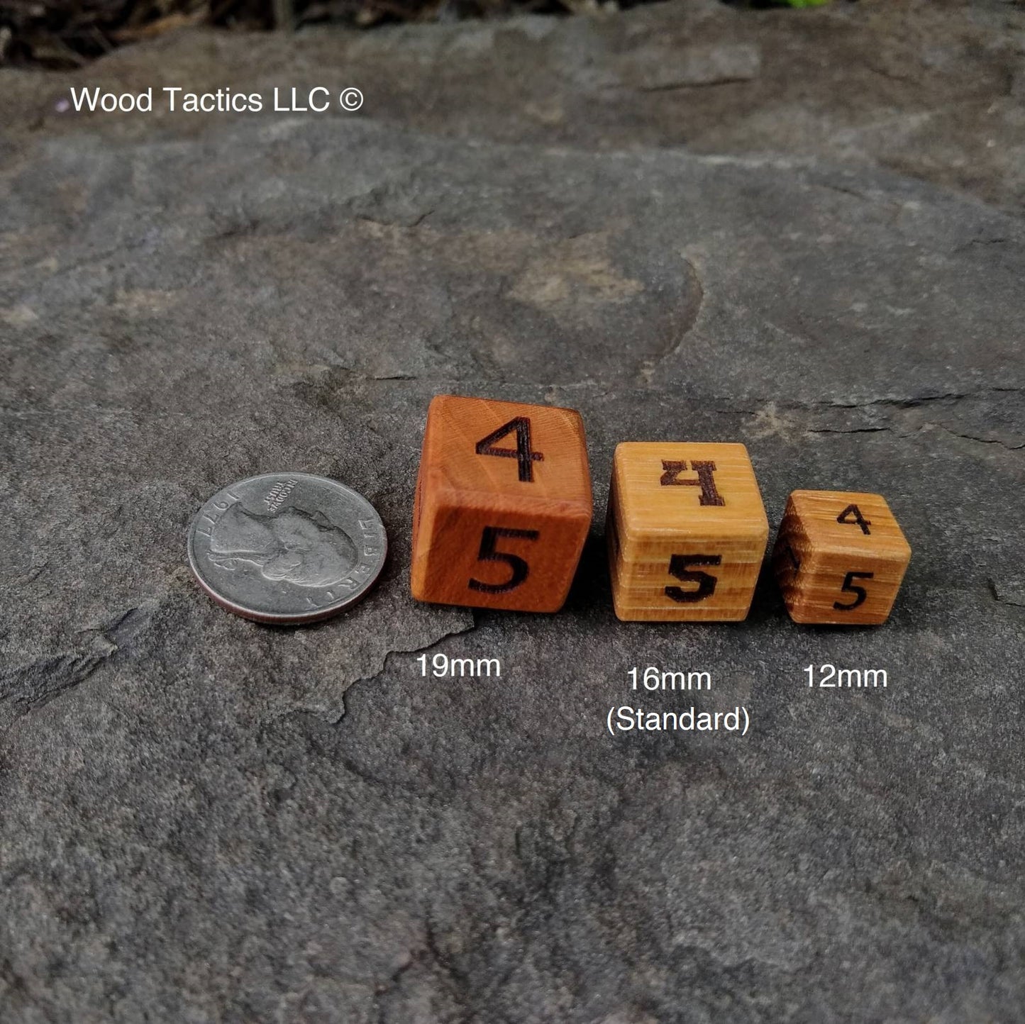 Munchkin Dungeon Dice 16mm, Cherry/Maple/Walnut Hardwood