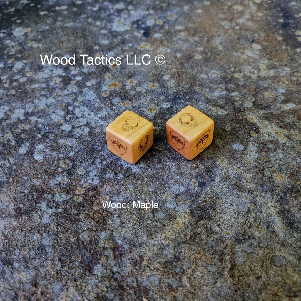 Heroscape Tabletop game 16mm D6 battle dice made from Maple hardwood.