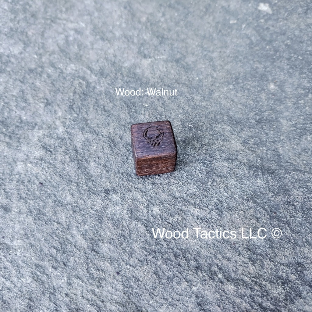 Heroscape Tabletop game 16mm D6 battle dice made from Walnut hardwood.