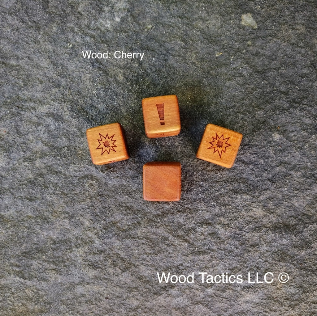 Horrified Boardgame 16mm D6 dice made from Cherry Hardwood