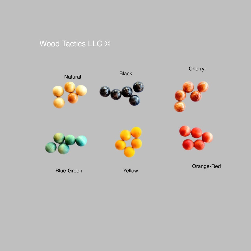 Durable 3/8" birch balls in dyed or natural finish with oil/wax or hard coat. Replacement parts for Fanorona & Barricade.