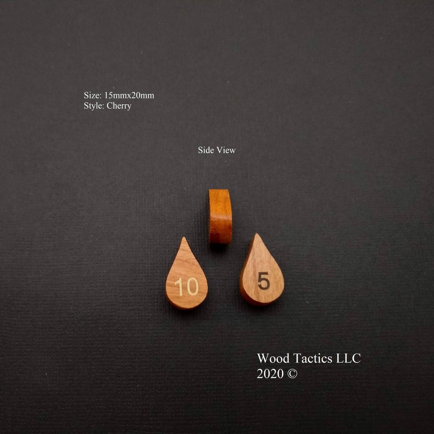 Blood/Tear Drop Hardwood Tokens
