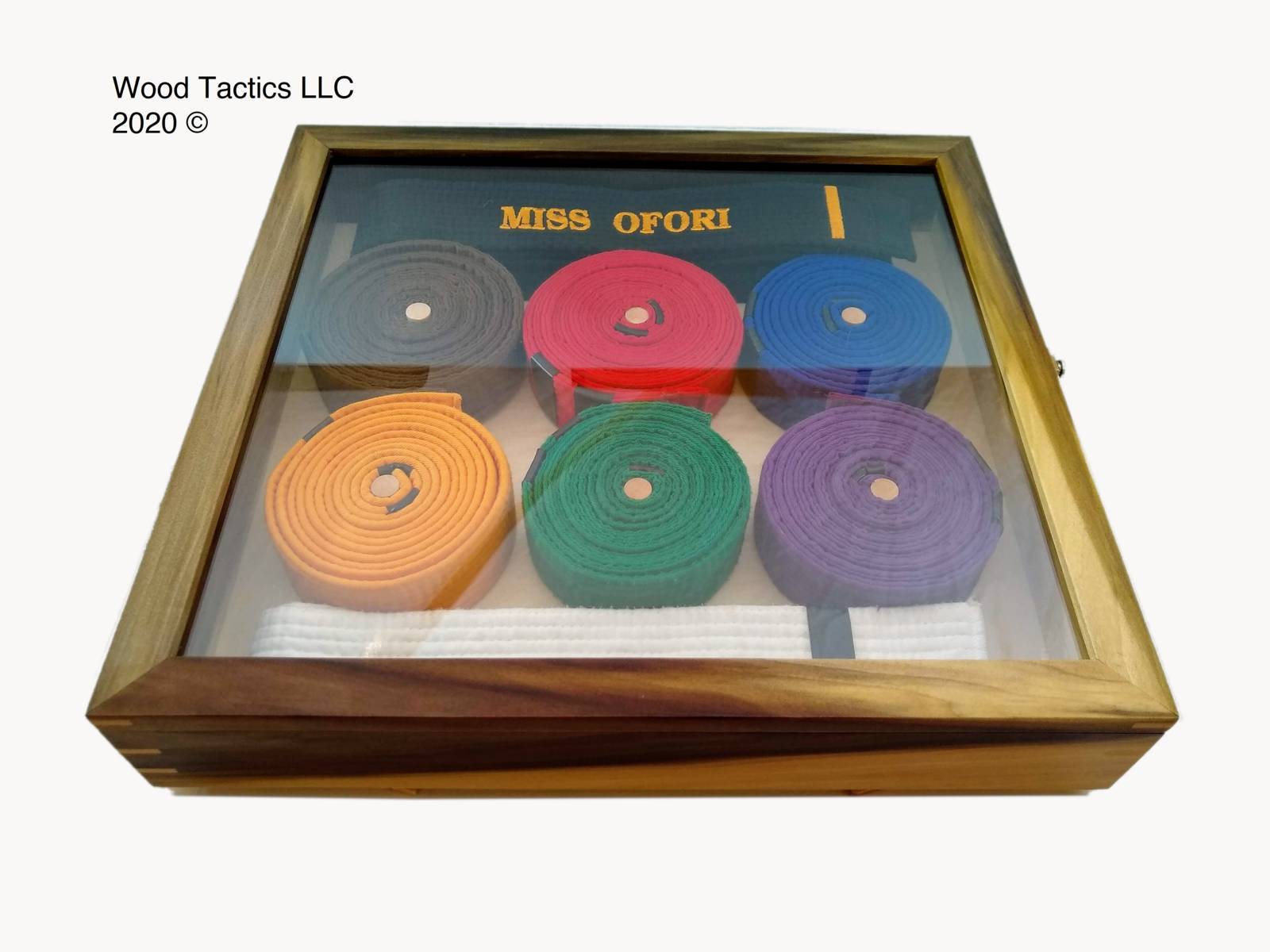 Custom Karate Belt Box for someone who finished all the belts.