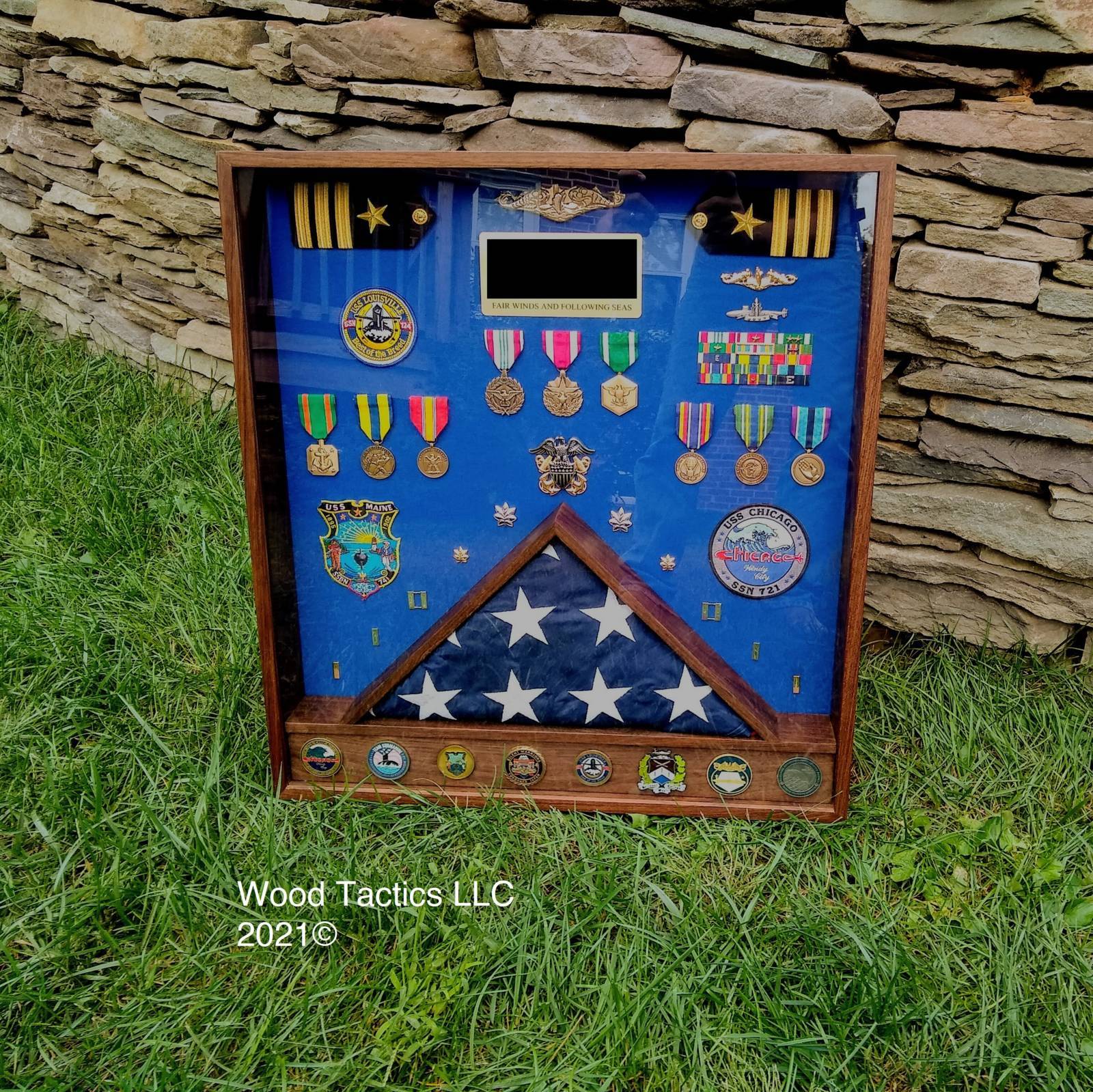 Custom Commission Military retired personnel box, made from solid Walnut.