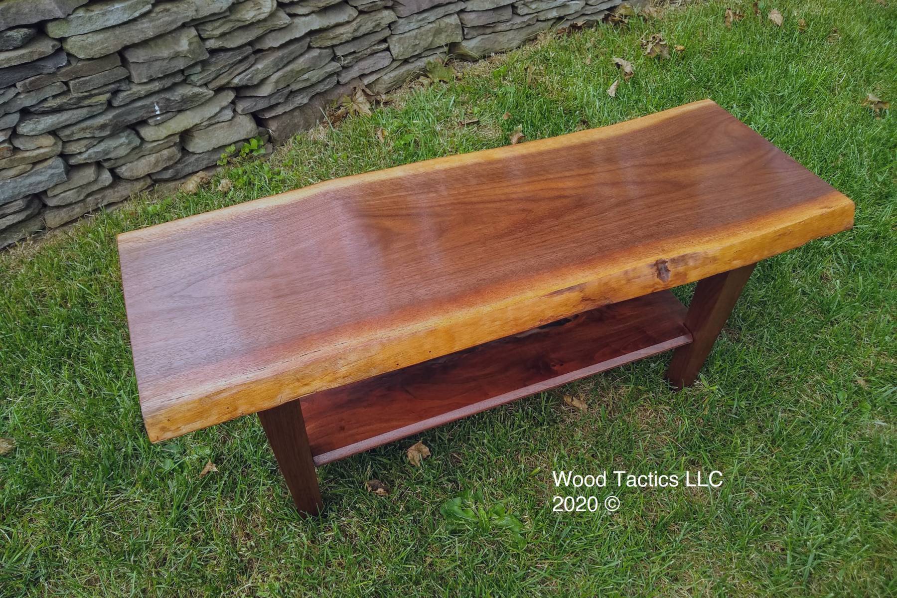 Custom Walnut Slab coffee table.