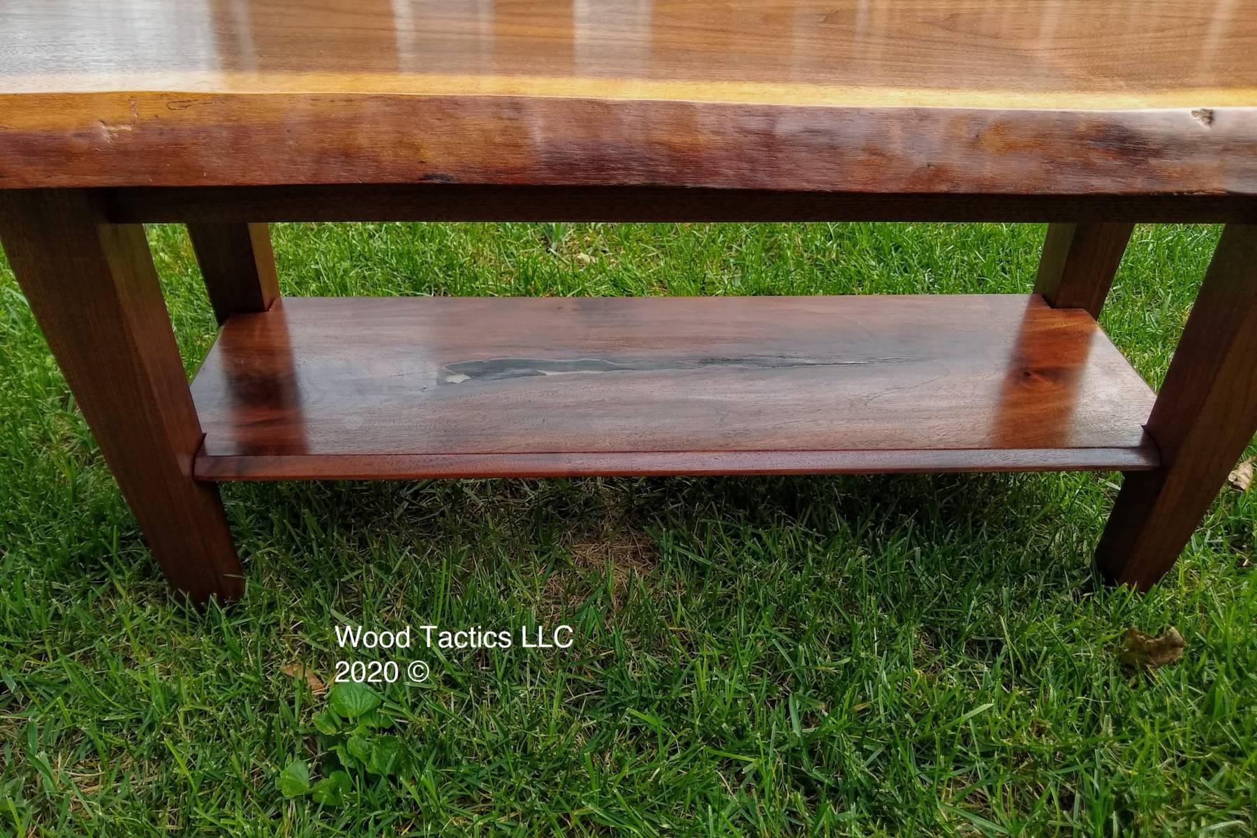 Custom Walnut Slab coffee table.