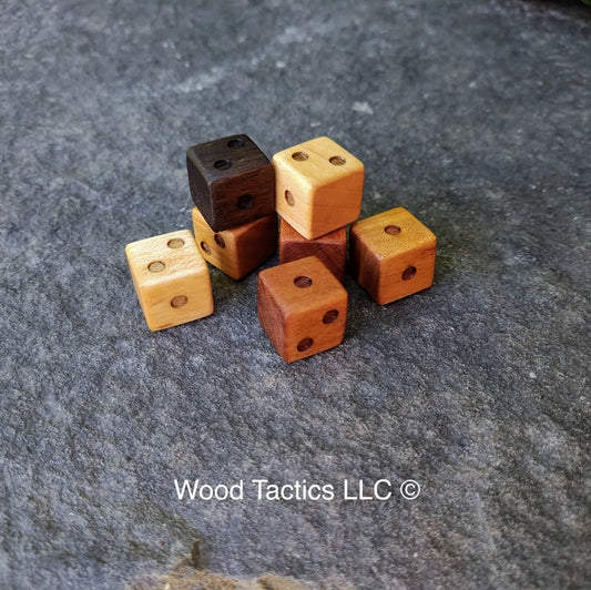 Betrayal House on the Hill D2 game dice made from various hardwood.
