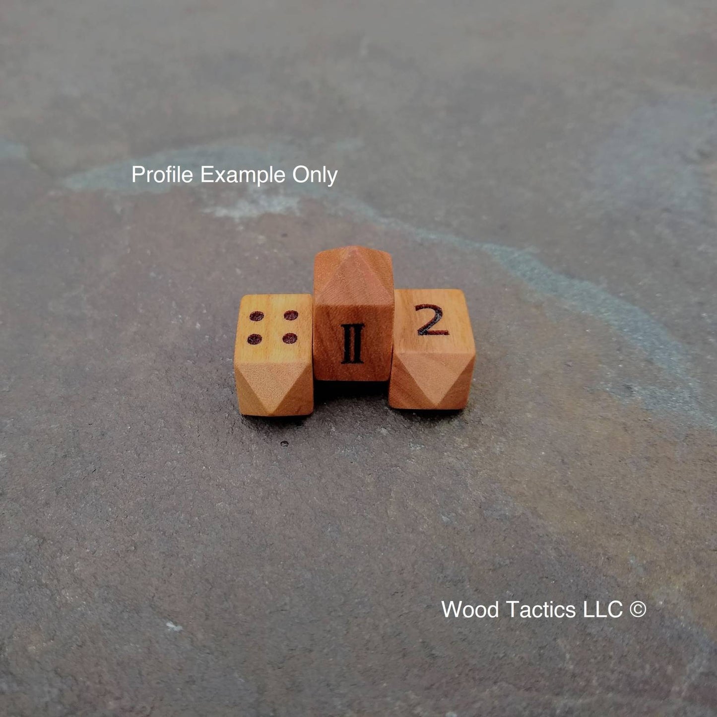 Playing Card Barrel D4 Dice, Cherry/Maple/Walnut Hardwood