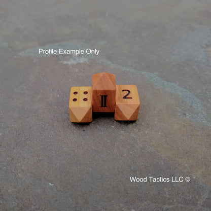 Playing Card Barrel D4 Dice, Cherry/Maple/Walnut Hardwood