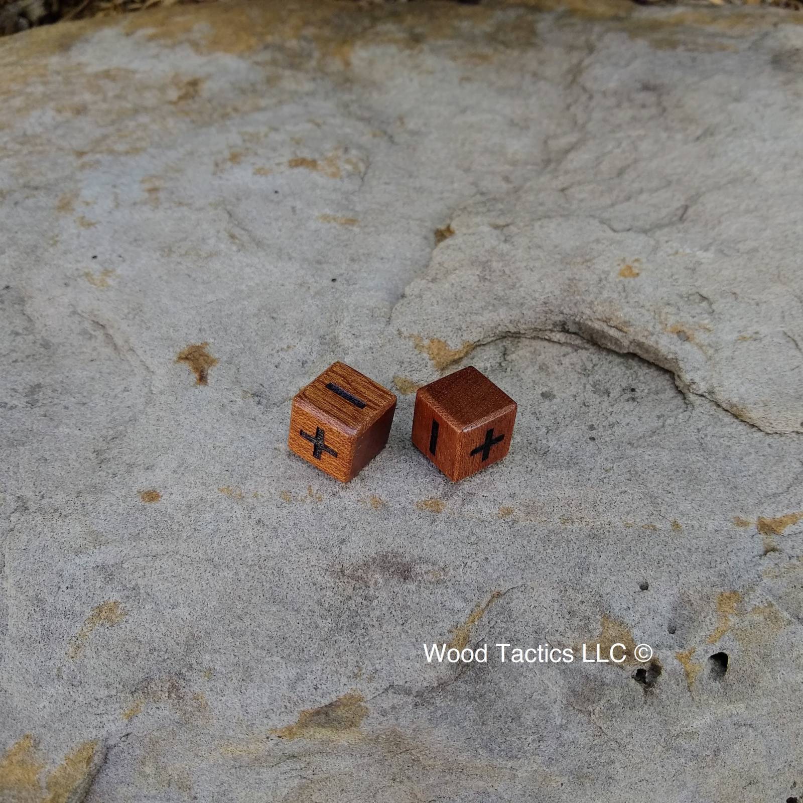 Sapele Hardwood Fate RPG dice without ink.
