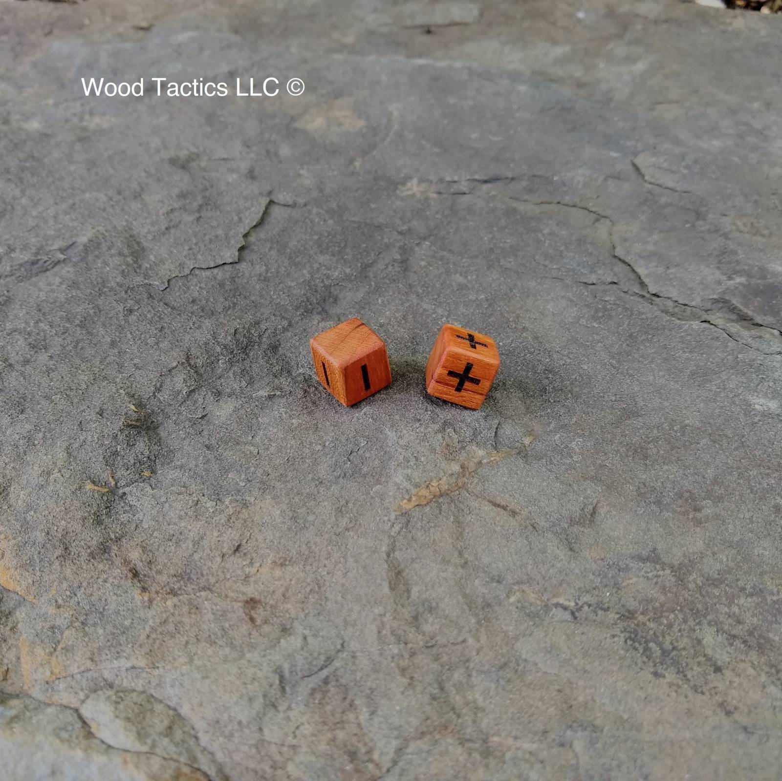 Cherry Hardwood D6 12mm in size Dice with Fate Symbols.