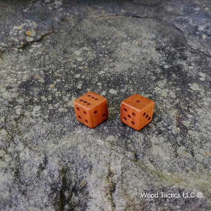 Cherry Hardwood D6 16mm in size Dice with PIPS. 