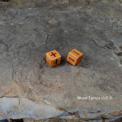 Cherry Hardwood D6 19mm in size Dice with Fate Symbols. 