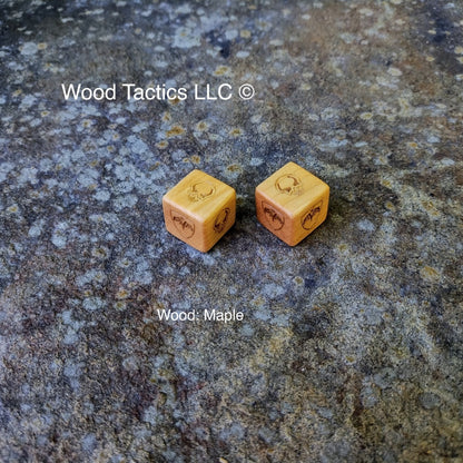 Heroscape Tabletop game 16mm D6 battle dice made from Maple hardwood.