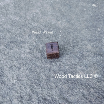 Horrified Boardgame 16mm D6 dice made from Walnut hardwood.