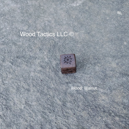 Horrified Boardgame 16mm D6 dice made from Walnut hardwood.