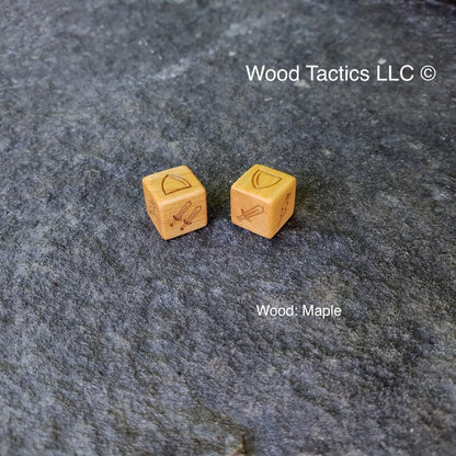 Munchkin Dungeon Boardgame 16mm D6 battle dice made from Maple hardwood.