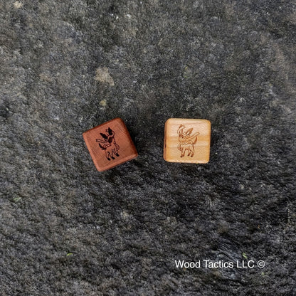 Cherry and Maple Hardwood Pokémon TCG Coin Flip dice with Sylveon with front and back symbols