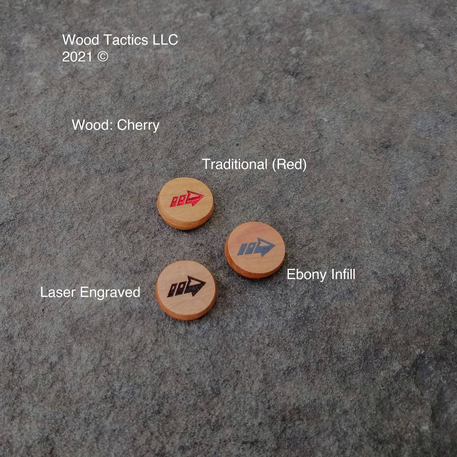 Star Wars X-Wing Miniatures Game Strain Tokens made from Cherry Hardwood.