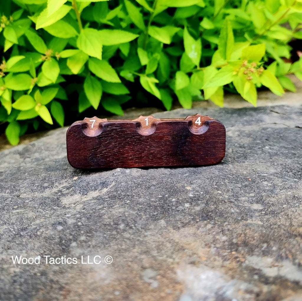 Crafted from Walnut hardwood, our sleek Three Dial Tracker helps you track hit points, status rounds, and more.